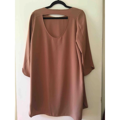 Pre-owned Tara Jarmon Mini Dress In Camel