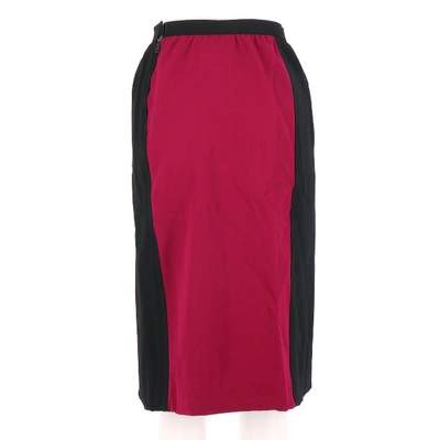 Pre-owned Saint Laurent Wool Maxi Skirt In Pink