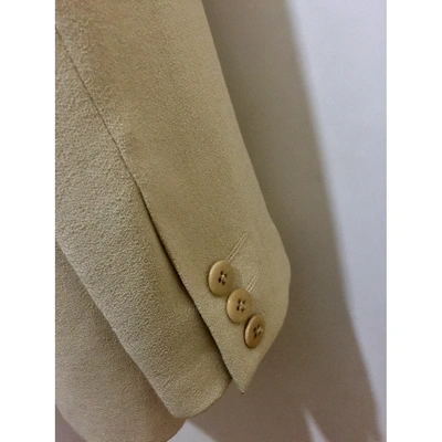 Pre-owned Armani Collezioni Wool Blazer In Beige