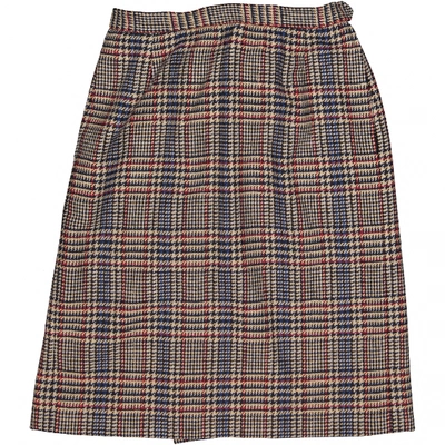 Pre-owned Saint Laurent Wool Mid-length Skirt In Multicolour