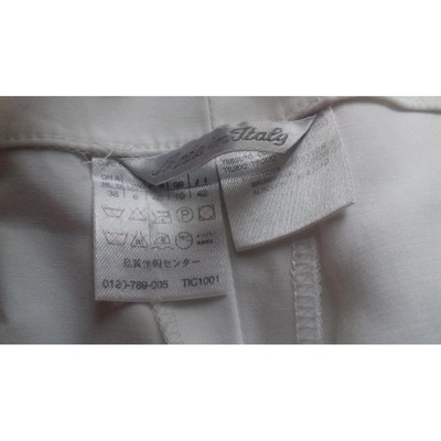 Pre-owned Max Mara Straight Trousers In White