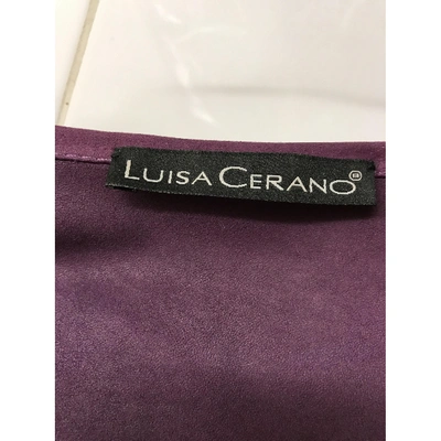 Pre-owned Luisa Cerano Purple Suede Leather Jacket