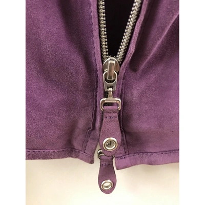 Pre-owned Luisa Cerano Purple Suede Leather Jacket
