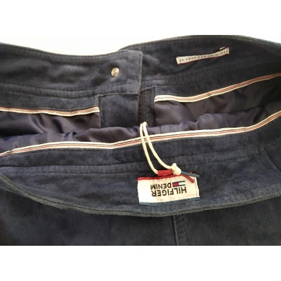 Pre-owned Tommy Hilfiger Blue Suede Shorts