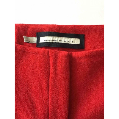 Pre-owned Aquilano Rimondi Wool Trousers In Red