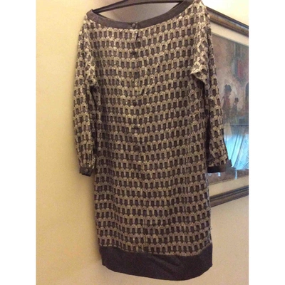 Pre-owned Pinko Silk Mini Dress In Grey