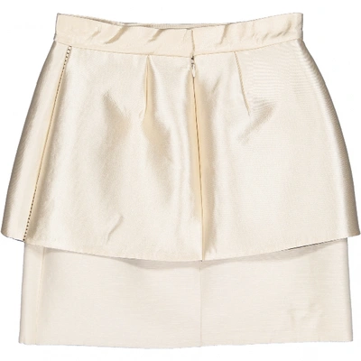 Pre-owned Balenciaga Silk Mini Skirt In Gold