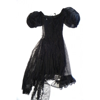 Pre-owned Preen By Thornton Bregazzi Lace Mid-length Dress In Black