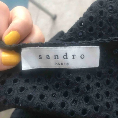 Pre-owned Sandro Silk T-shirt In Black