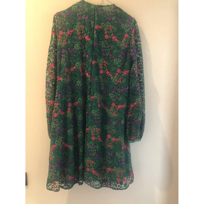 Pre-owned Giamba Lace Mini Dress In Green