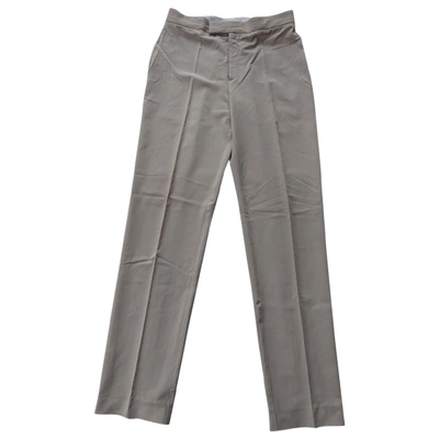 Pre-owned Gucci Straight Pants In Beige