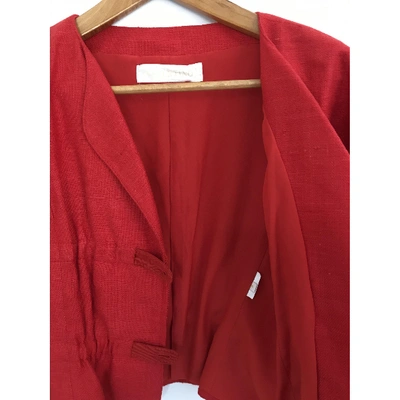 Pre-owned Valentino Linen Short Vest In Red