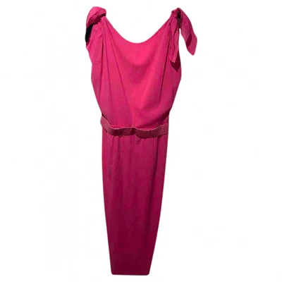 Pre-owned Dolce & Gabbana Silk Mid-length Dress In Pink