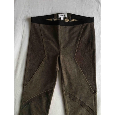 Pre-owned Helmut Lang Khaki Leather Trousers