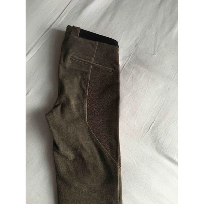 Pre-owned Helmut Lang Khaki Leather Trousers