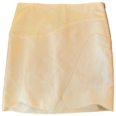 Pre-owned The Kooples Linen Mini Skirt In White