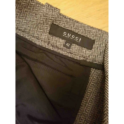 Pre-owned Gucci Wool Trousers In Gray