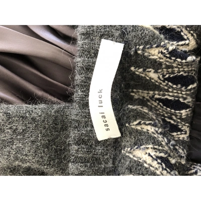 Pre-owned Sacai Luck Wool Mini Dress In Grey