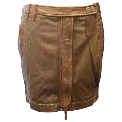 Pre-owned Dior Mini Skirt In Khaki