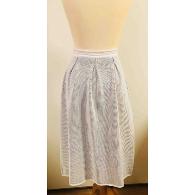 Pre-owned Vionnet Maxi Skirt In White