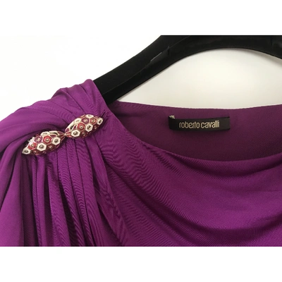 Pre-owned Roberto Cavalli Mid-length Dress In Purple