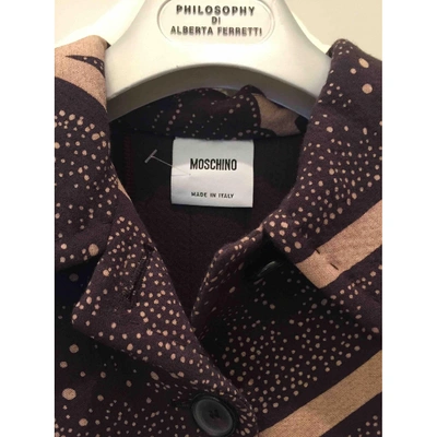 Pre-owned Moschino Wool Coat In Brown