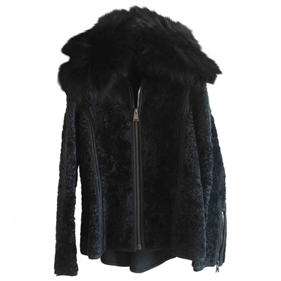 Pre-owned Fendi Blue Shearling Jacket