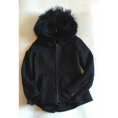 Pre-owned Fendi Blue Shearling Jacket