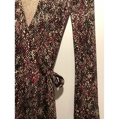 Pre-owned Diane Von Furstenberg Silk Mid-length Dress In Brown