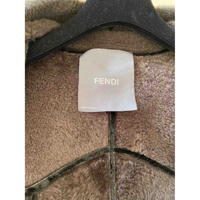 Pre-owned Fendi Brown Shearling Coat