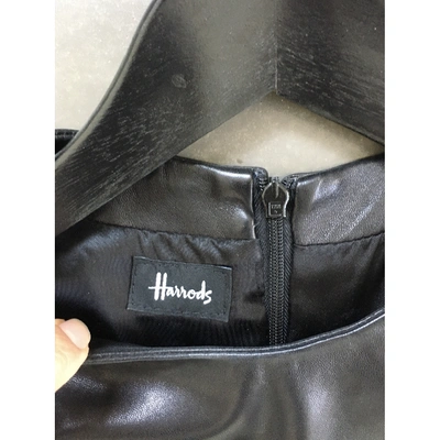 Pre-owned Harrods Leather Mid-length Dress In Black