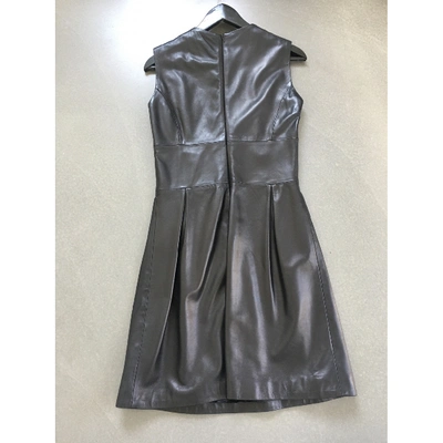 Pre-owned Harrods Leather Mid-length Dress In Black
