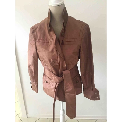 Pre-owned Gucci Metallic Silk Trench Coat