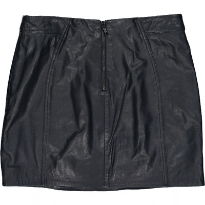 Pre-owned Matthew Williamson Leather Mini Skirt In Blue