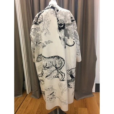 Pre-owned Dior Wool Coat In White