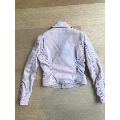 Pre-owned Balenciaga Pink Leather Leather Jacket