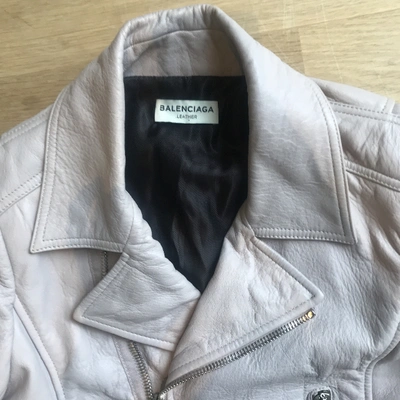 Pre-owned Balenciaga Pink Leather Leather Jacket