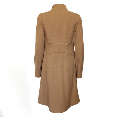 Pre-owned Moschino Wool Coat In Beige