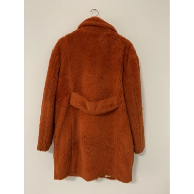 Pre-owned Msgm Faux Fur Coat In Orange