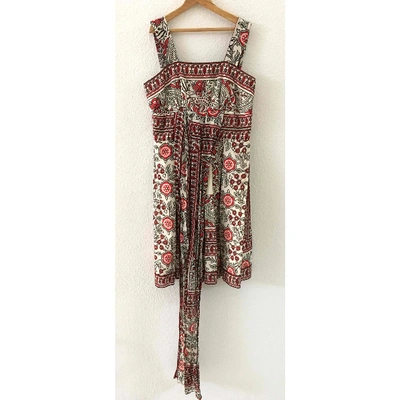 Pre-owned Anna Sui Silk Mid-length Dress In Multicolour