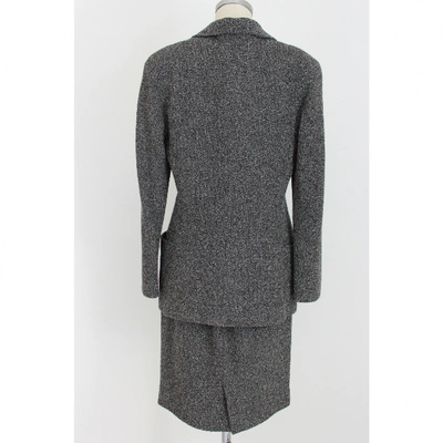 Pre-owned Genny Wool Skirt Suit In Grey