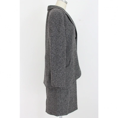 Pre-owned Genny Wool Skirt Suit In Grey