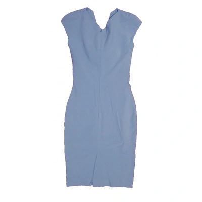 Pre-owned Elie Saab Wool Mid-length Dress In Blue