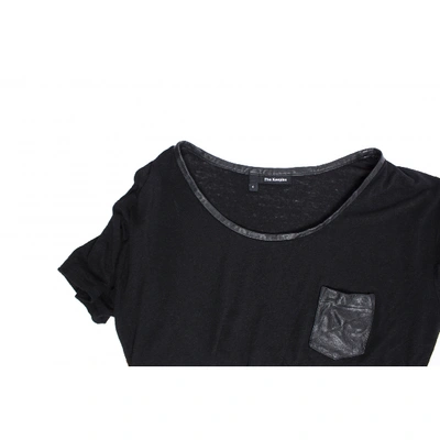 Pre-owned The Kooples Linen T-shirt In Black