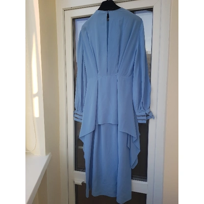Pre-owned Fendi Silk Mid-length Dress In Blue