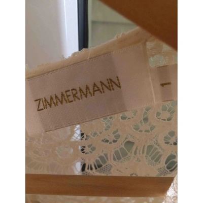 Pre-owned Zimmermann Mini Dress In Beige