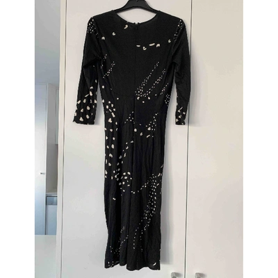 Pre-owned Issa Silk Mid-length Dress In Black