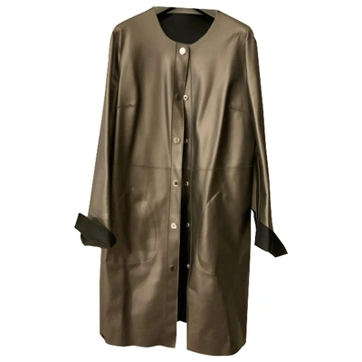 Pre-owned Pinko Trench Coat In Silver