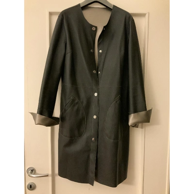 Pre-owned Pinko Trench Coat In Silver