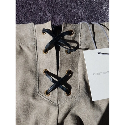 Pre-owned Balmain Beige Suede Shorts